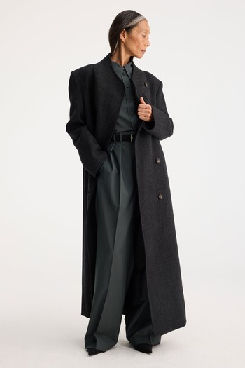 Folded Collar Double Breasted Coat