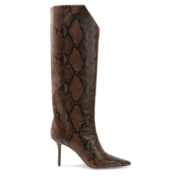 Brelan 85 Snake-Effect Leather Knee Boots from Jimmy Choo