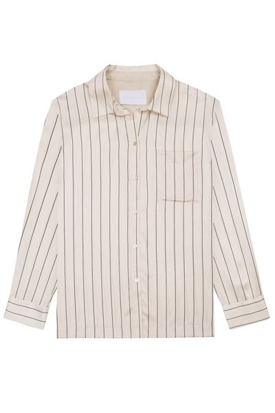 Sand Pinstripe Pj Top from Asceno