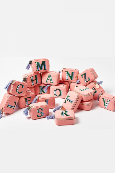 Quentin Alphabet Initial Travel Jewellery Box Mini from Oliver Bonas