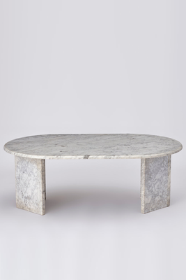 Vintage 1970’s Italian Carrara Rounded Coffee Table  from Anna Unwin