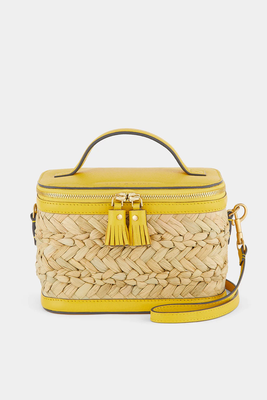 Basket & Yellow Leather Bag from Anya Hindmarch