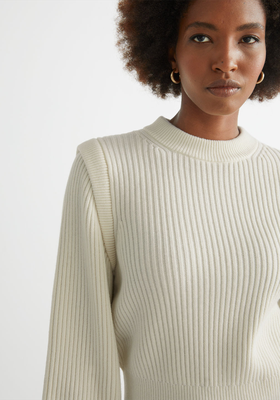 Extended Shoulder Knit Sweater