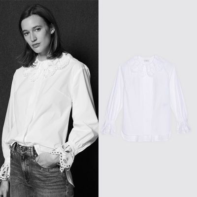 Shirt With Broderie Anglaise Collar