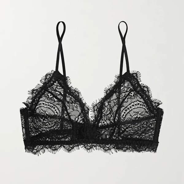 Stretch-Lace Soft-Cup Triangle Bra from Anine Bing