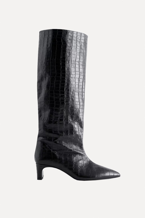 Kitten Heel Leather Knee Boots from & Other Stories