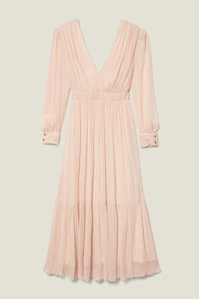 Long Pleated Dress With Long Sleeves from Sandro