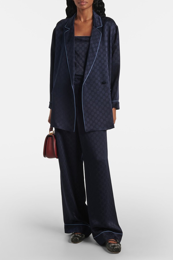 GG Satin Wide-Leg Pants from Gucci