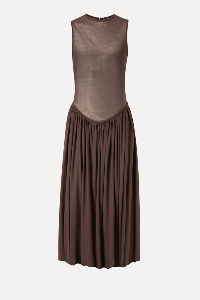 Semi-Transparent Dress With Puffed Hem