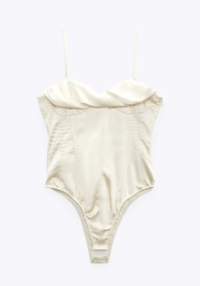 Satin Corsetry-Inspired Bodysuit from Zara