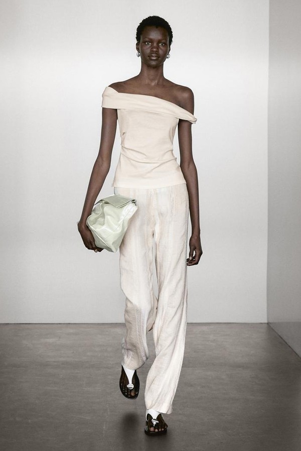 Draped Strapless Top from Massimo Dutti