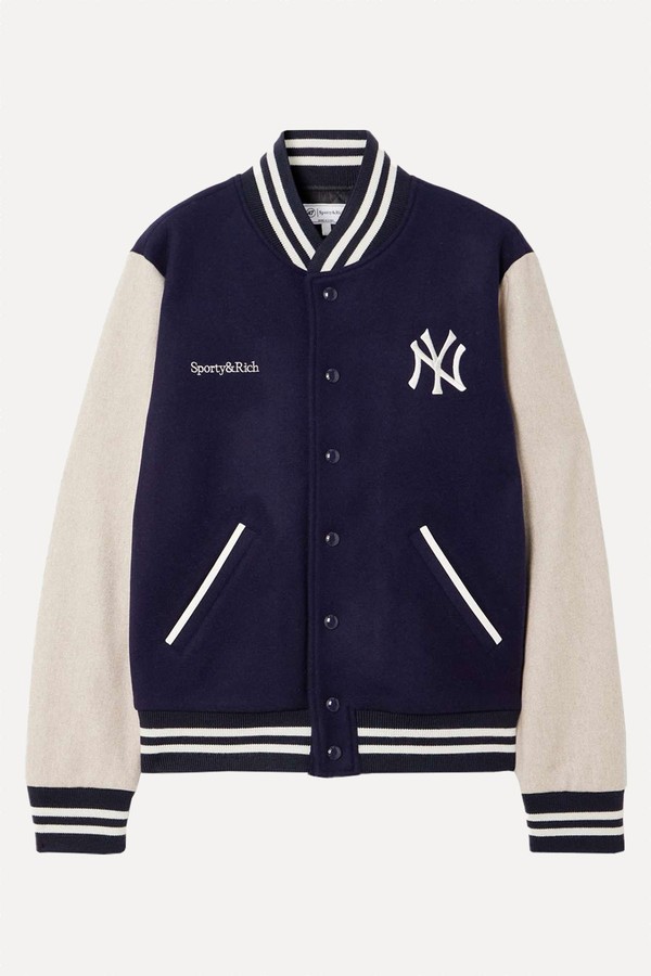 Embroidered Wool-Felt Bomber Jacket from SPORTY & RICH