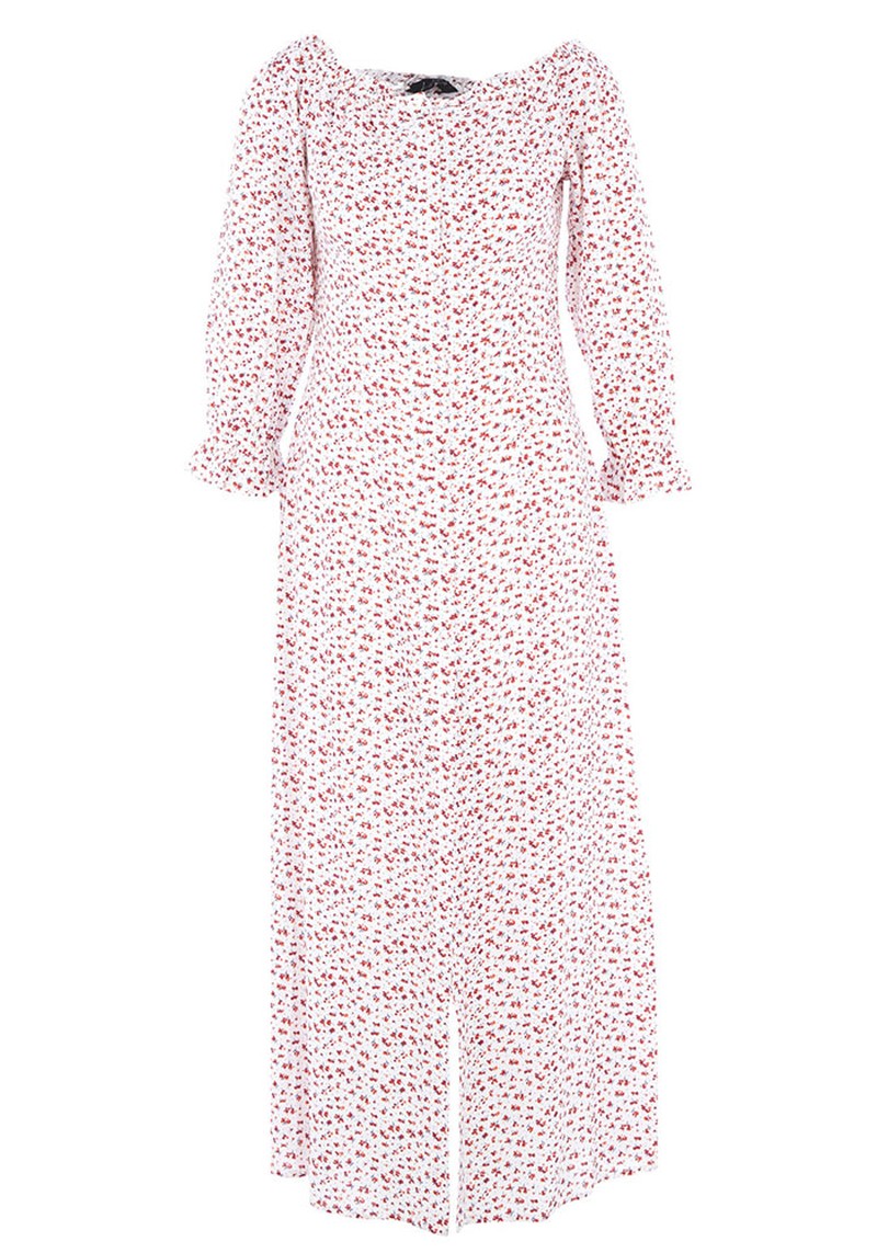 Off Shoulder Floral Maxi Dress