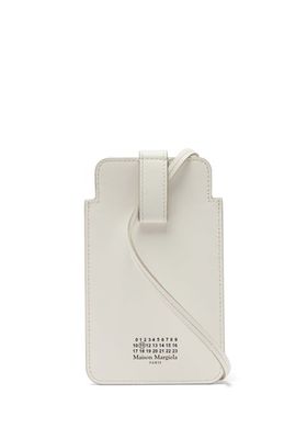 Logo-Print Leather Phone Pouch from Maison Margiela 