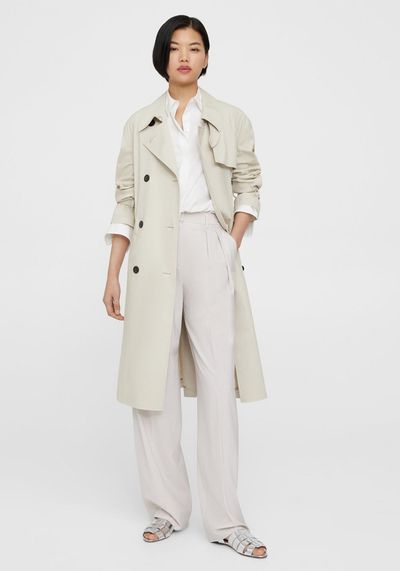 Double-Breasted Trench Coat in Cotton-Blend