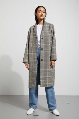 Long Checked Coat from Weekday