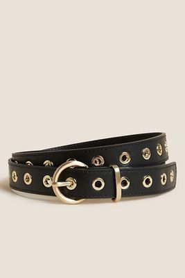 Leather Look Circle Buckle Jeans Belt from M&S