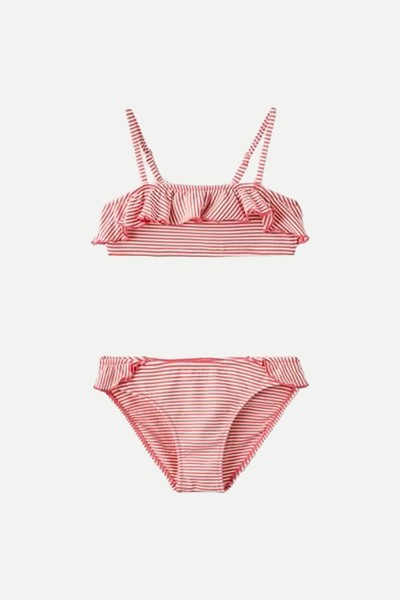 Striped Bikini With Ruffles from Zara