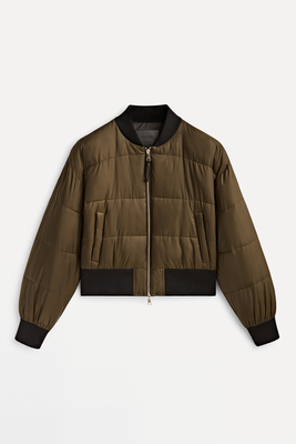 Cropped Quilted Bomber Jacket from Massimo Dutti