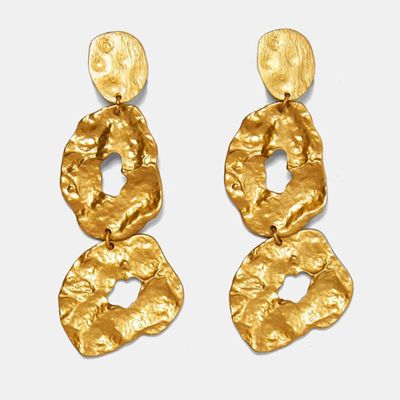 Irregular-Shaped Gold-Toned Earrings from Zara
