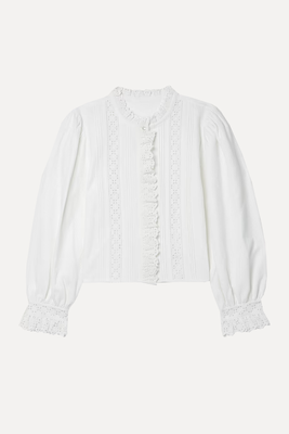 Vermont Ribbed Broderie Anglaise Organic Cotton Shirt from Dôen