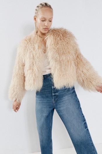 Mongolian Shearling Cropped Jacket