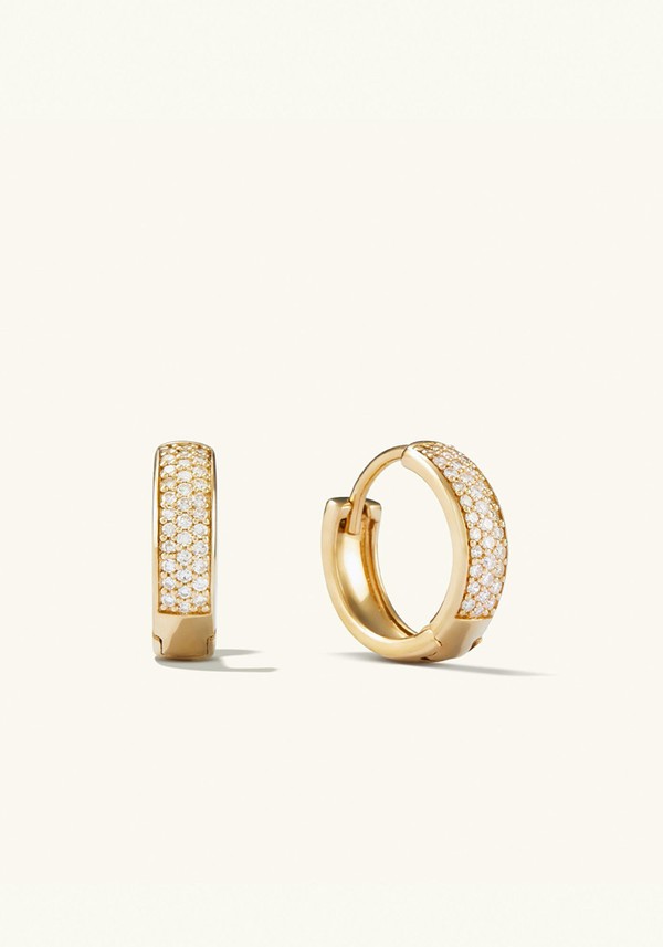 Pavé Diamond Bold Huggie Hoops