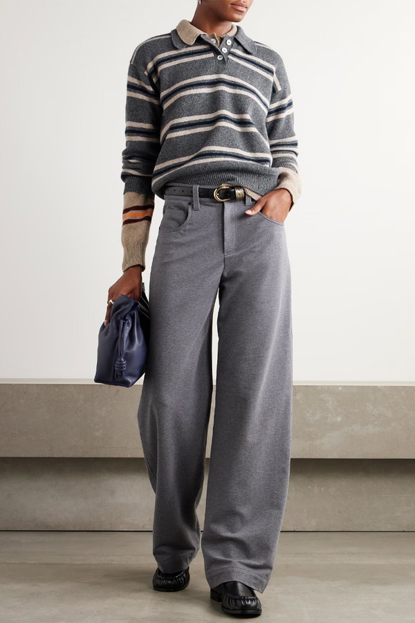 Edith Striped Wool Polo Sweater from &DAUGHTER 