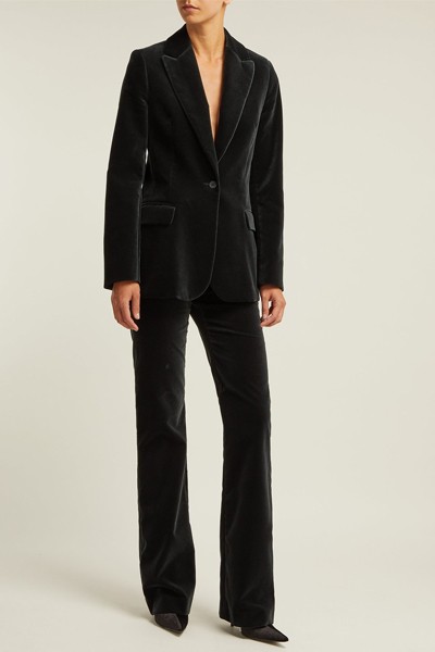 Single Button Velvet Blazer from Raey