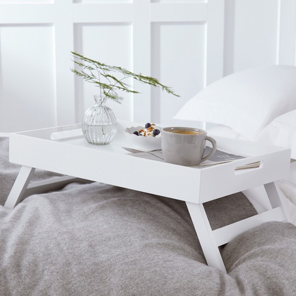 Matte White Breakfast in Bed Tray