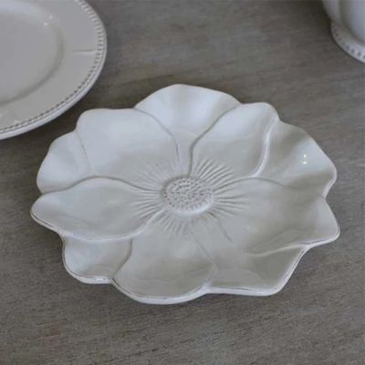 White Sunflower Plate from Greige