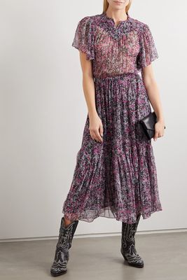  Odelia Tiered Silk-Chiffon Dress from Isabel Marant
