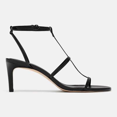 Leather Strappy High-Heeled Sandals from Zara