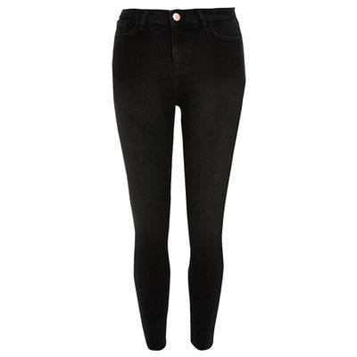 Black Washed Amelie Super Skinny Jeans