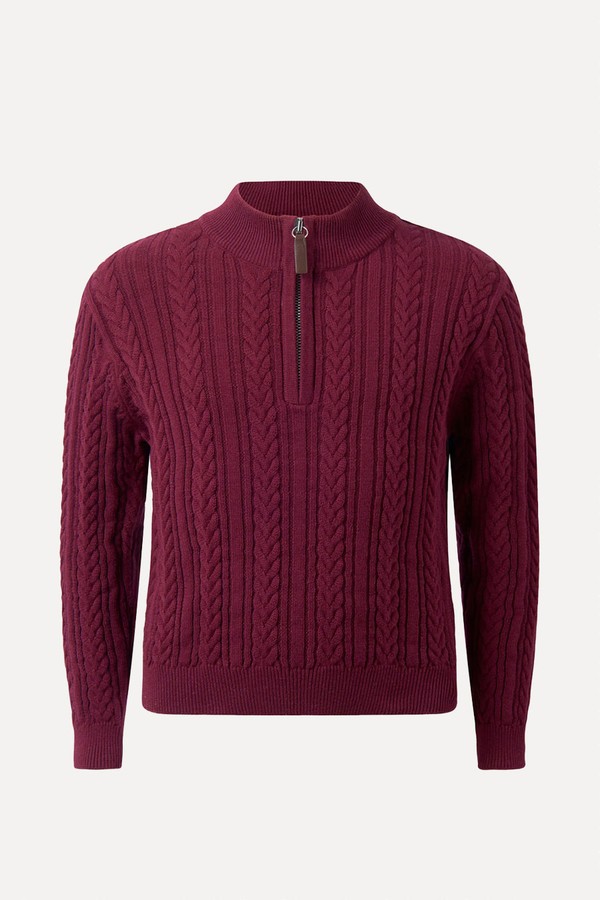 Half-zip Cable Knit Sweater from Rachel Riley