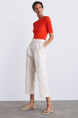 Darted Trousers With Belt from Zara