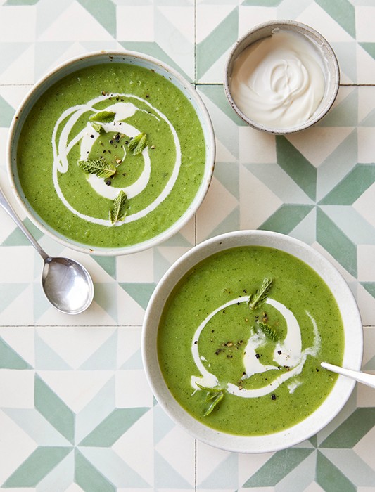 Courgette, Pea & Mint Soup