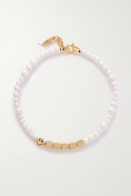 Lucky Gold-Plated, Pearl And Crystal Necklace from Martha Calvo