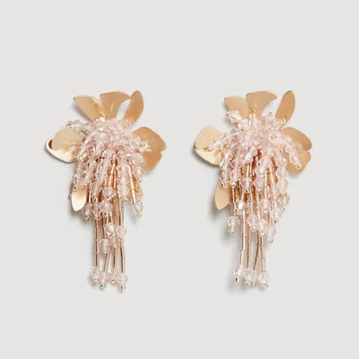 Flower Beaded Earrings from Mango