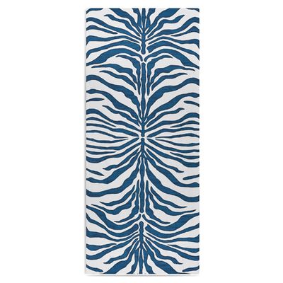 Zebra Linen Tablecloth in Petrol