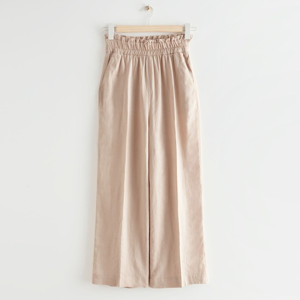 Relaxed High Waist Linen Trousers from & Other Stories
