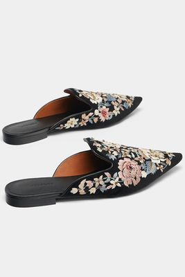 Floral Brocade Mules from Uterqüe