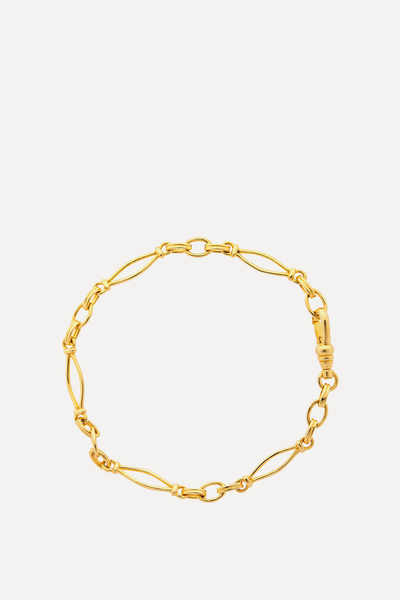 18ct Gold-Plated Vintage Link Chain Bracelet from V By Laura Vann