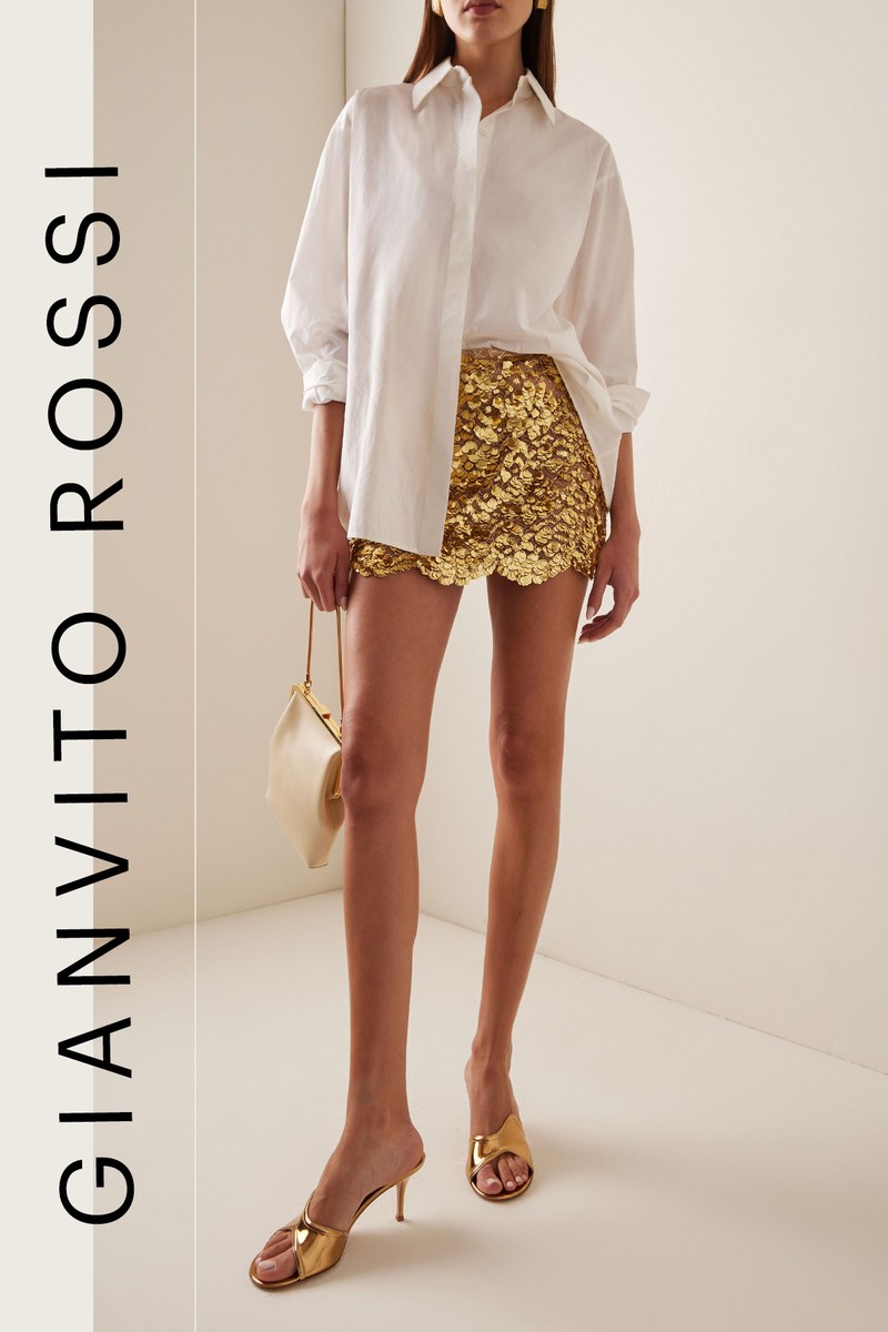 Lucrezia 70 Metallic-Leather Mules from Gianvito Rossi