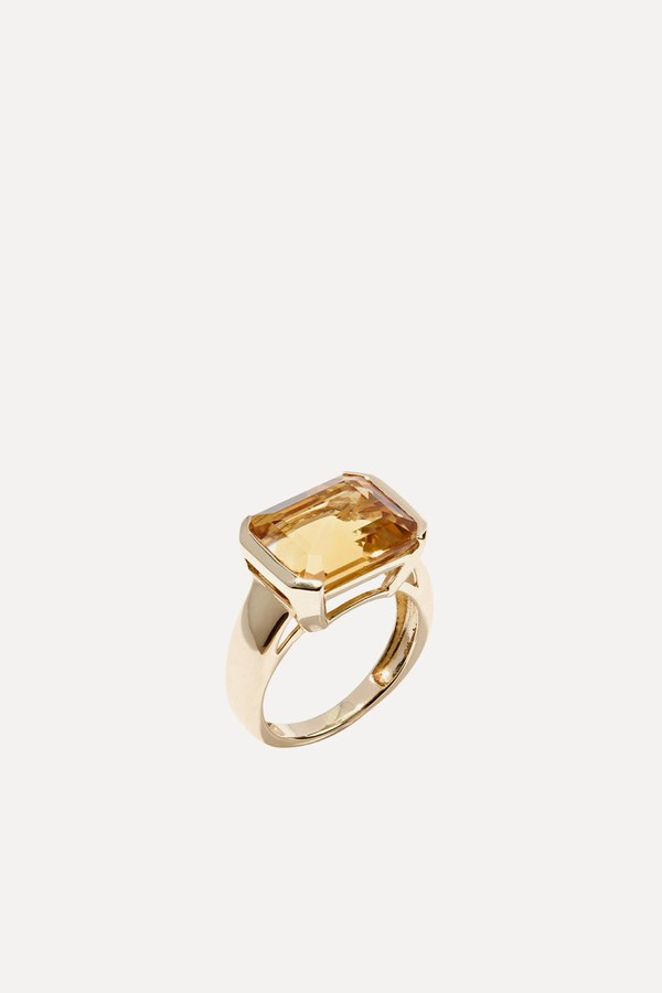Citrine Domino Ring