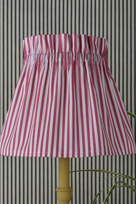 Dolly Pink Stripe Gathered Scrunchie Lampshade.