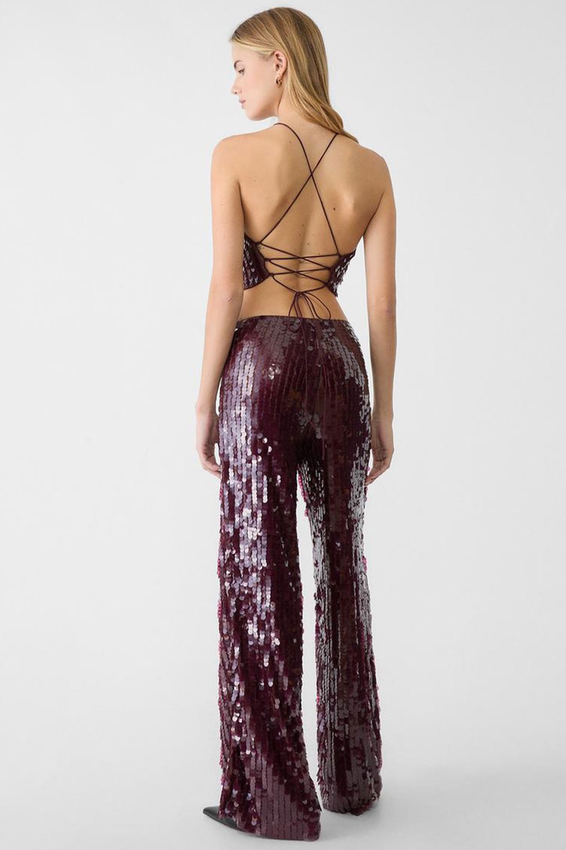 Long Sequinned Trousers from Stradivarius