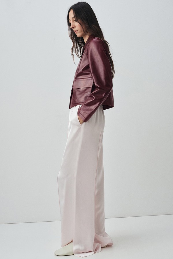 100% Leather Jacket With Buttons from Mango