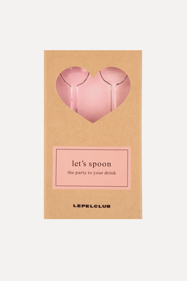 Chérie Set of 2 Glass Heart Spoons from Le Pel Club