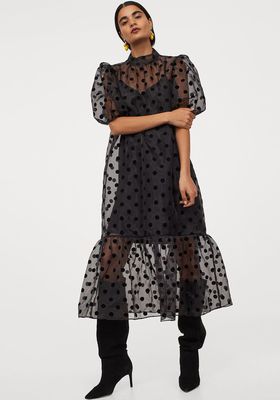 Puff-Sleeved Organza Dress from H&M